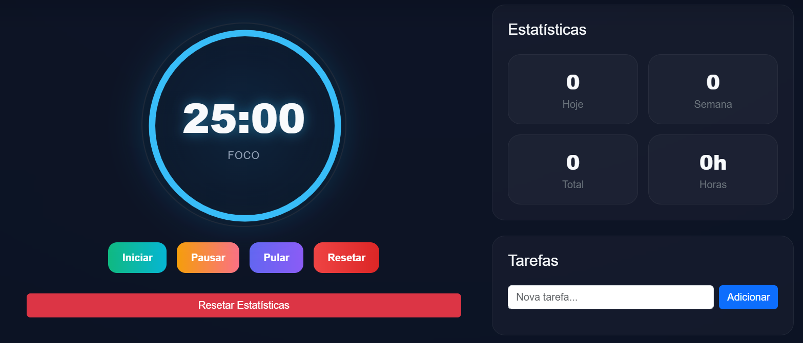 Interface do Pomodoro Online do portal AgrimensorCarto