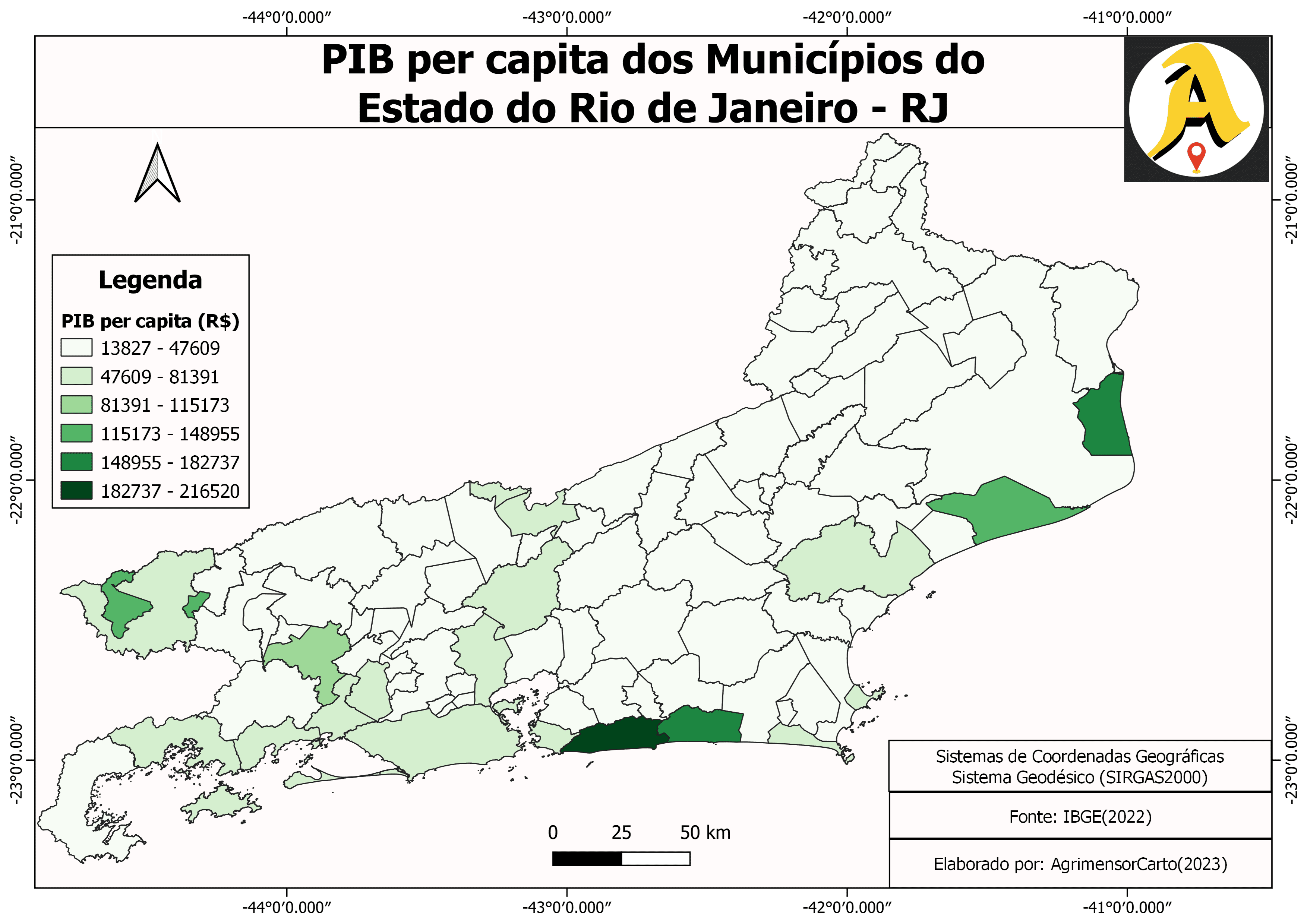 Mapa econômico com indicadores PIB e IDH