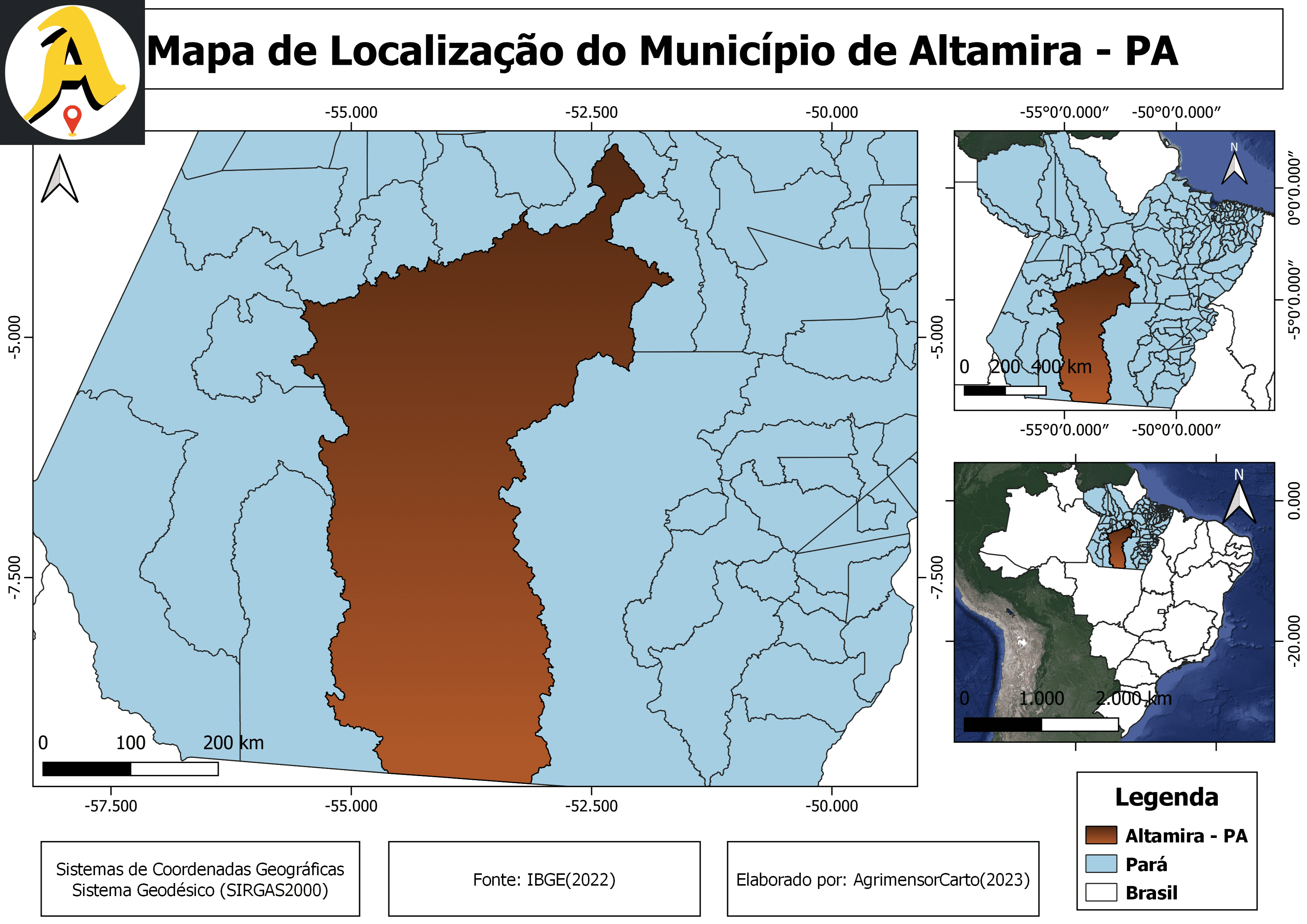 Mapa de localização personalizado com grade